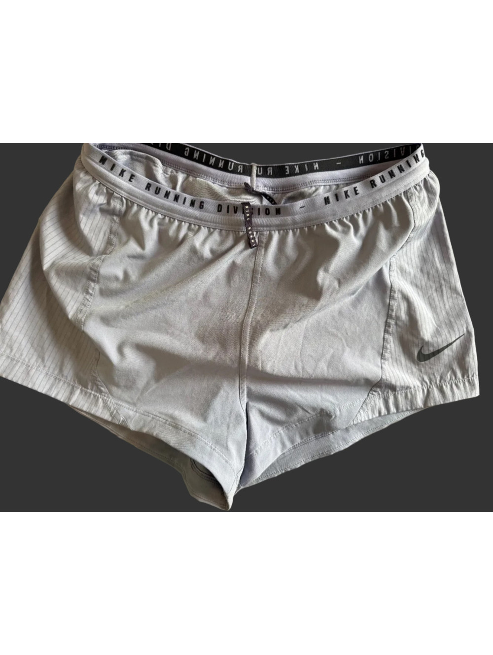 Nike Running Division Dri-FIT Shorts – Light Gray / Lavender – Size Small